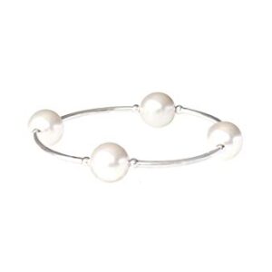 Blessing Bracelet, 12mm White Simulated Crystal Pearls