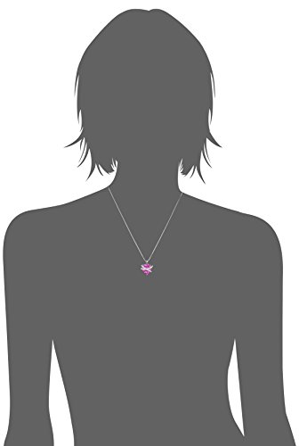 Sterling Silver Created Pink and White Sapphire Wrapped Heart Pendant Necklace , (previously Amazon Collection) - 图片 7