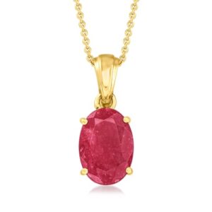 5.50 Carat Ruby Pendant Necklace in 18kt Gold Over Sterling. 18 inches