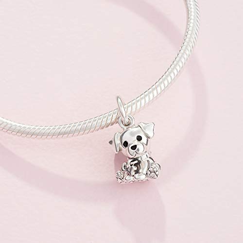 Labrador Puppy Dog Dangle Charm - Compatible with Moments - Sterling Silver & Enamel - Gift for Her - Jewelry for Women with Gift Box - 图片 6