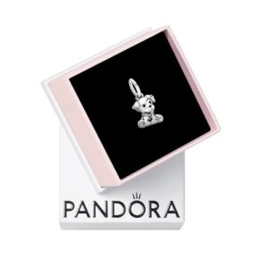 Labrador Puppy Dog Dangle Charm - Compatible with Moments - Sterling Silver & Enamel - Gift for Her - Jewelry for Women with Gift Box