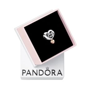 Pandora Love You Best Friend Heart Charm - Compatible Moments - Gift for Her - Made with Sterling Silver Rose - with Gift Box