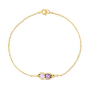 Gold Peas in a Pod Bracelet - Custom Two Stone Pea in a Pod Bracelet - Maternity Bracelet - Gift for New Mom - Push Present - Gifts for Mom