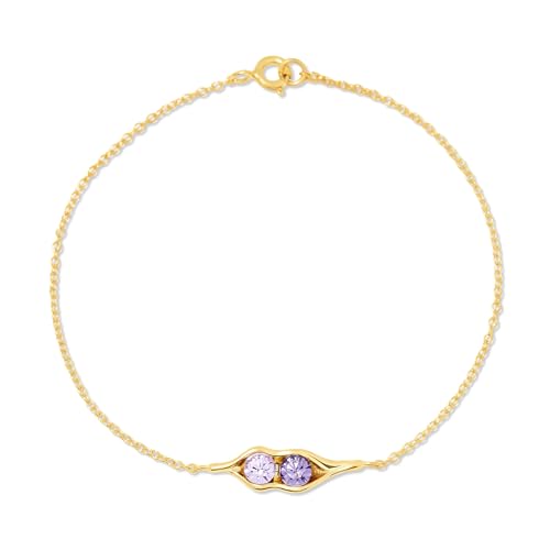 Gold Peas in a Pod Bracelet - Custom Two Stone Pea in a Pod Bracelet - Maternity Bracelet - Gift for New Mom - Push Present - Gifts for Mom