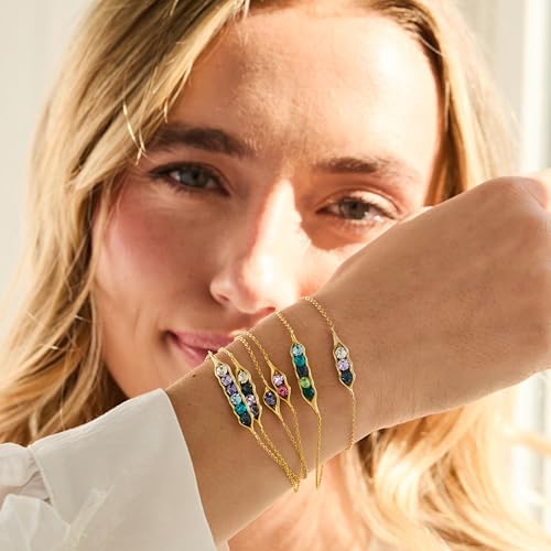 Gold Peas in a Pod Bracelet - Custom Two Stone Pea in a Pod Bracelet - Maternity Bracelet - Gift for New Mom - Push Present - Gifts for Mom - 图片 7
