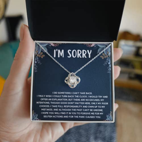 Im Sorry Gifts For Her, Apology Gifts For Her, I Love You I'm Sorry Gift, Giant Sorry Forgiveness Necklace with Message Card and Gift Box - 图片 5