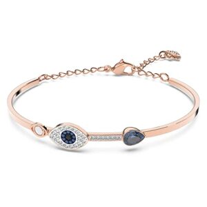 Women's Symbolica Evil Eye Bangle Bracelet, Blue Crystal, Mixed Metal Finish, Medium