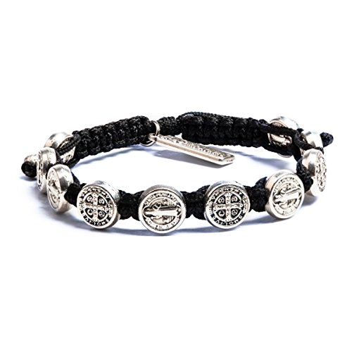 Benedictine Blessing Bracelets – Handwoven Spiritual Protection with Medals Hand-Cast In Italy at Sacred Site