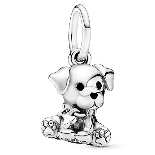 Labrador Puppy Dog Dangle Charm - Compatible with Moments - Sterling Silver & Enamel - Gift for Her - Jewelry for Women with Gift Box - 图片 3
