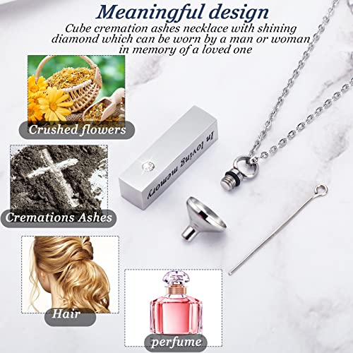 MTLEE Urn Necklace for Ashes for Men Women Cremation Jewelry for Ashes Stainless Steel Small Keepsake Pendant for Human Ashes - 图片 4