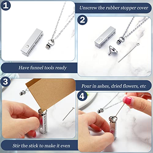 MTLEE Urn Necklace for Ashes for Men Women Cremation Jewelry for Ashes Stainless Steel Small Keepsake Pendant for Human Ashes - 图片 5
