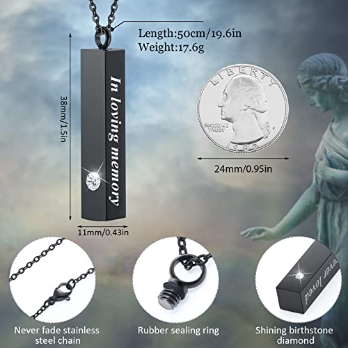 MTLEE Urn Necklace for Ashes for Men Women Cremation Jewelry for Ashes Stainless Steel Small Keepsake Pendant for Human Ashes - 图片 3