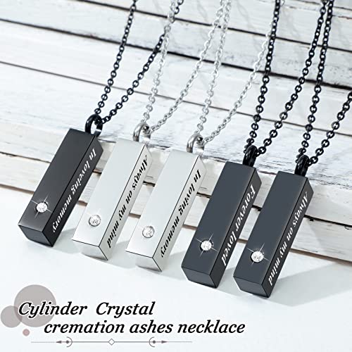 MTLEE Urn Necklace for Ashes for Men Women Cremation Jewelry for Ashes Stainless Steel Small Keepsake Pendant for Human Ashes - 图片 6