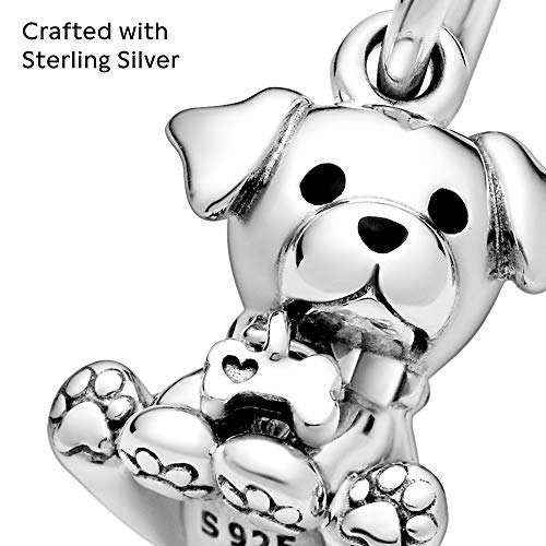 Labrador Puppy Dog Dangle Charm - Compatible with Moments - Sterling Silver & Enamel - Gift for Her - Jewelry for Women with Gift Box - 图片 5