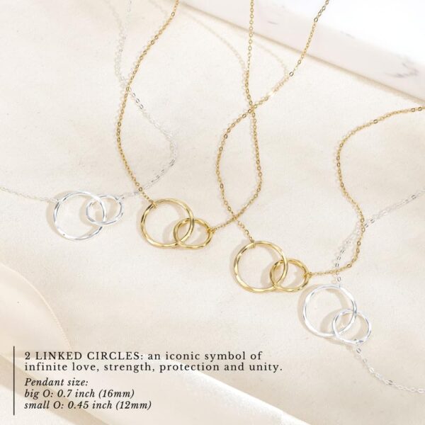 Best Friend Gift for Women - Meaningful BFF Friendship Necklace, Jewelry 16+2", 14k Gold Plated Sterling Silver - 图片 5