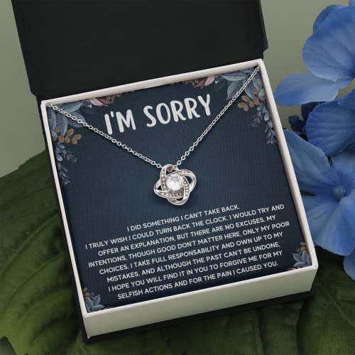 Im Sorry Gifts For Her, Apology Gifts For Her, I Love You I'm Sorry Gift, Giant Sorry Forgiveness Necklace with Message Card and Gift Box - 图片 7