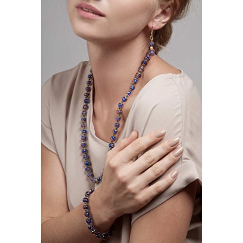 Glass of Venice Murano Bracelet - Italian Blue Sommerso Sparkling Beads Handmade Blown Glass for Women - 图片 6