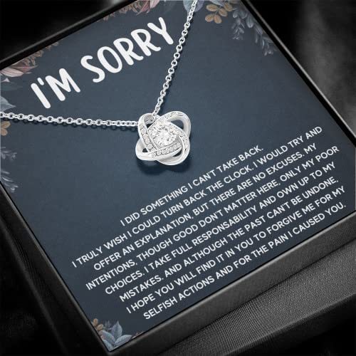 Im Sorry Gifts For Her, Apology Gifts For Her, I Love You I'm Sorry Gift, Giant Sorry Forgiveness Necklace with Message Card and Gift Box - 图片 3