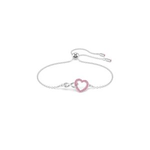 Hyperbola Bracelet, Heart And Infinity, Pink, Rhodium Finished
